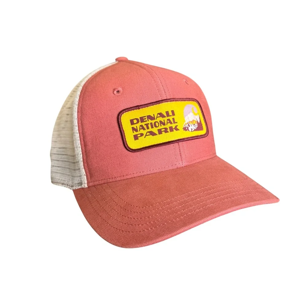 Carhartt Denali National Park Trucker Hat Mens OSFA Salmon Pink Mesh Snapback